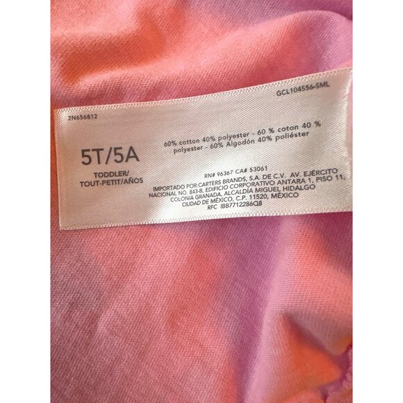 OshKosh Bgosh Toddler Girls Polo Shirt 5T 5A Pink Cotton Poly Blend - Picture 3 of 5